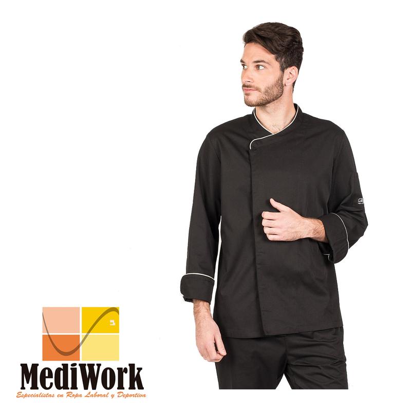 Chaqueta cocina ICARO hombre negra tallaje especial 933000NE 02