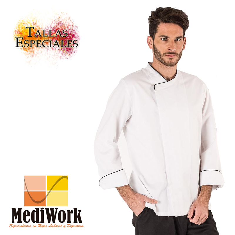 Chaqueta cocina ICARO hombre blanca 933000B 02