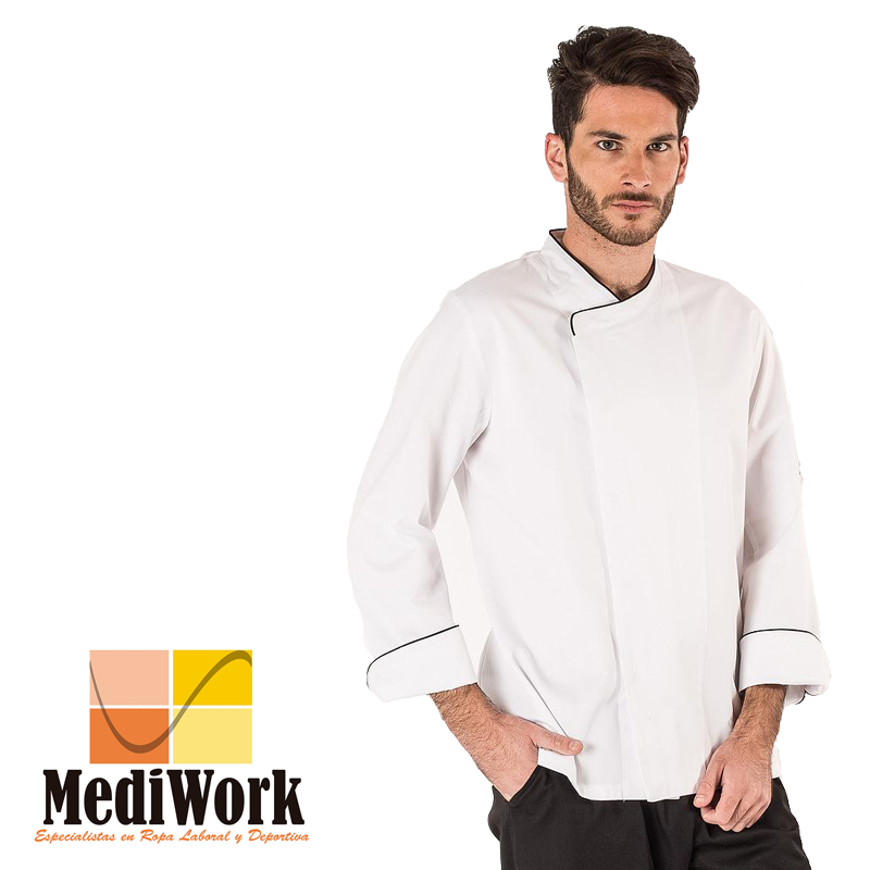 Chaqueta cocina ICARO hombre blanca tallaje especial 9330BE 02
