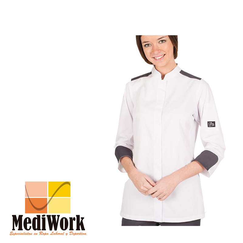 Chaqueta cocina ARTEMISA mujer blanca 935500B 02