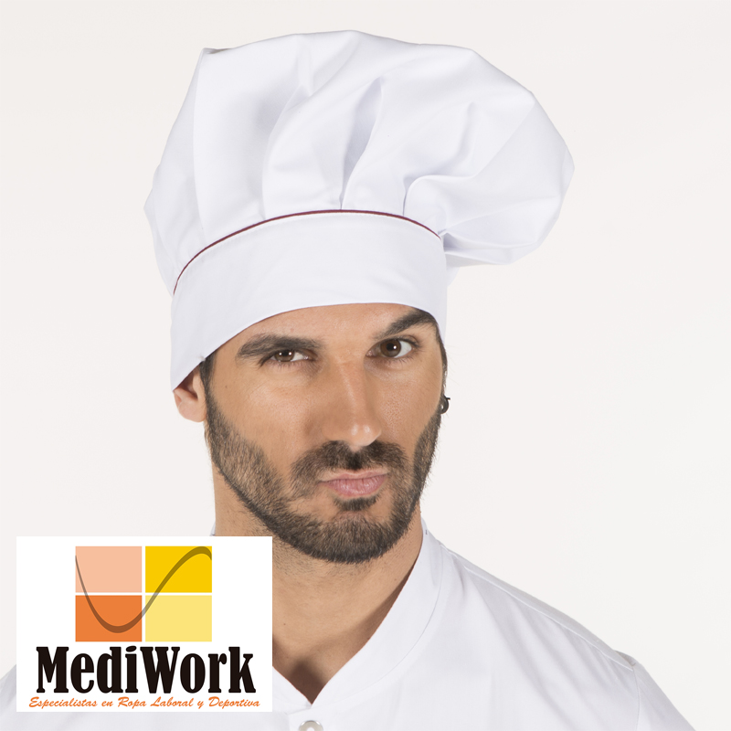 Gorro chef con velcro blanco y vivo color 448600 02