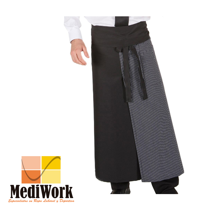 Delantal frances abierto negro 175200 02