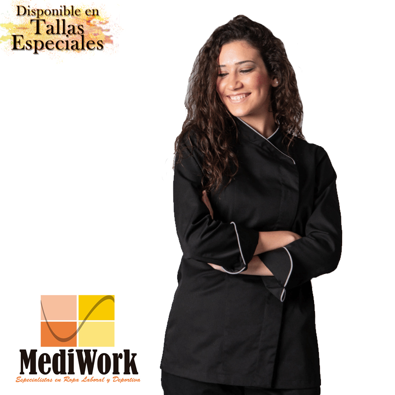 Chaqueta cocina negra mujer Dana 948400N 02