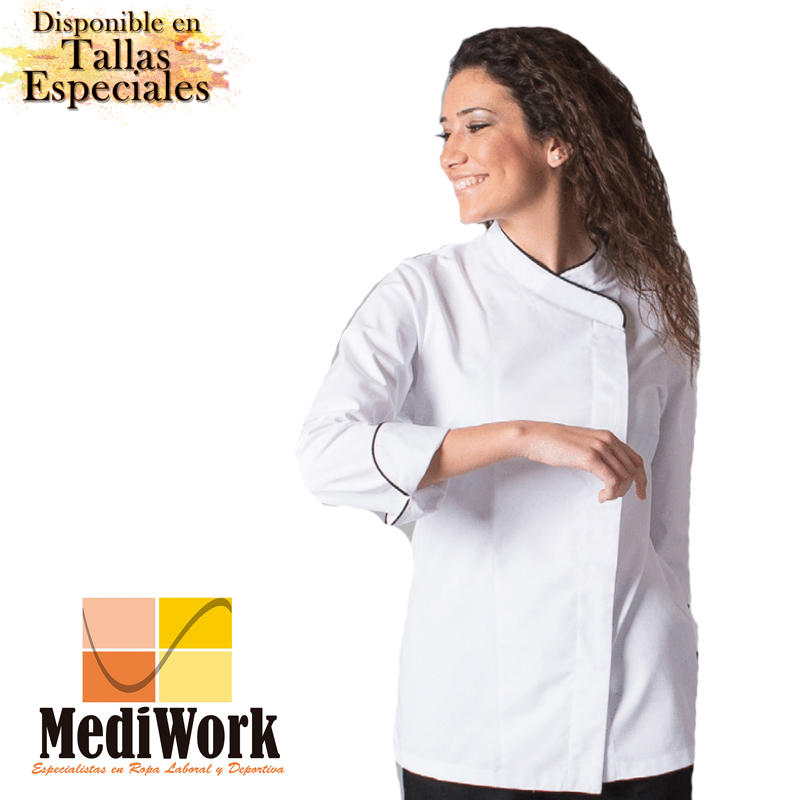 Chaqueta cocina blanca mujer Dana 948400B 02 