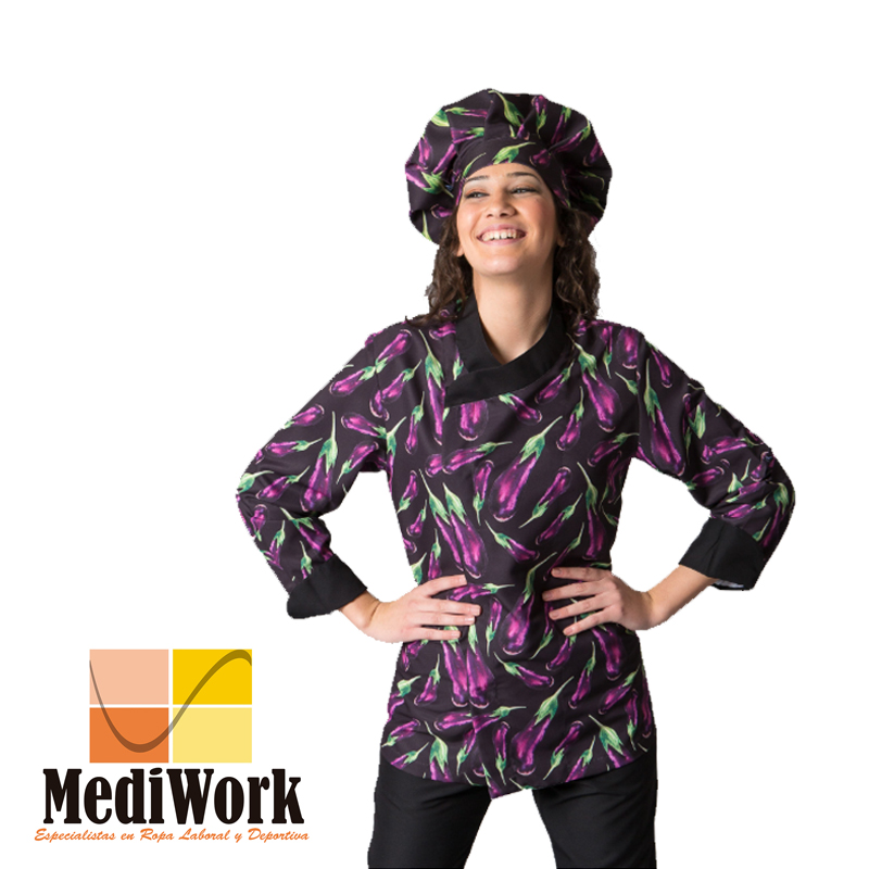 Chaqueta cocina unisex Berenjenas 947900E 02