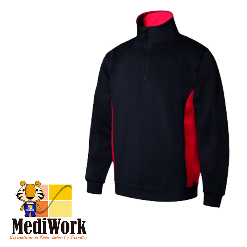 Sudadera bicolor con media cremallera SERIE 105704 09