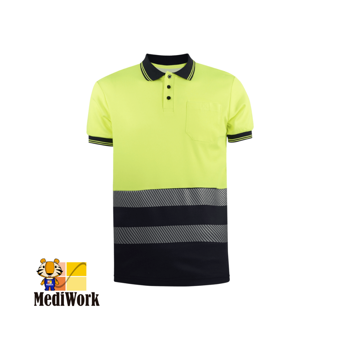 Polo piqué manga corta combinado AV. CON BANDA SEGMENTADA  Ref. WR.2.312S E 11