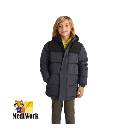 Chaqueta acolchada combinada con capucha fija niños 5075 03