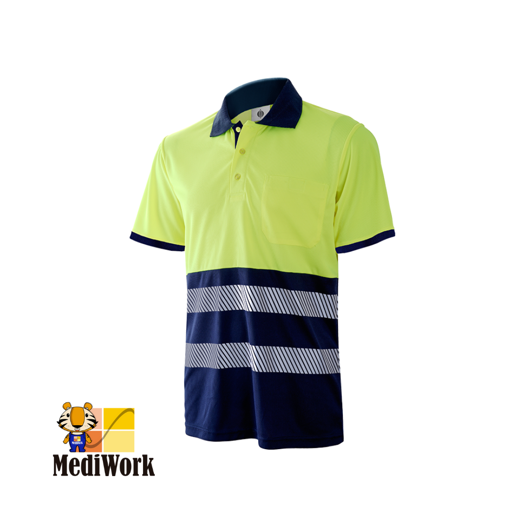 Polo algodón de manga corta - Segmentado combinado 1201AZ 07 (AV)