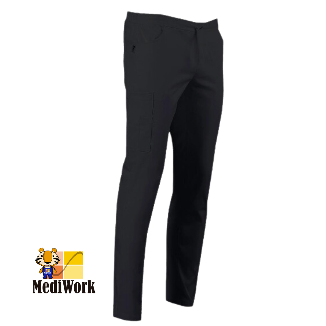 Pantalón unisex multibolsillos sarga elástica 703100NE 02