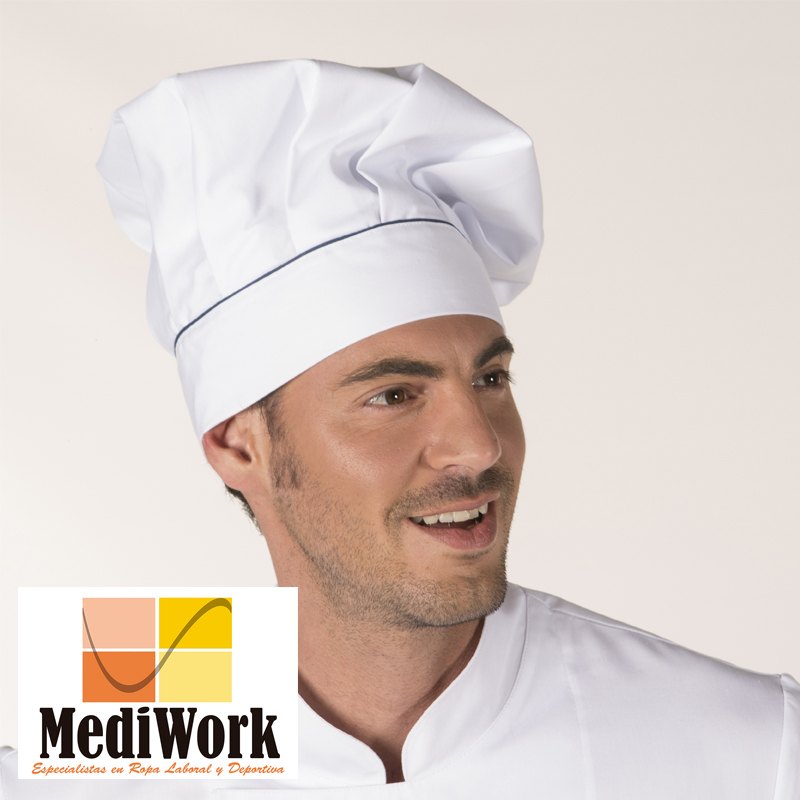 Gorro chef con velcro blanco y vivo color 448600 02