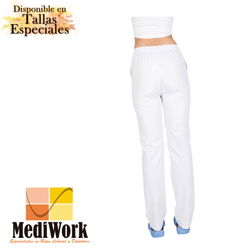 Pantalón sanitario unisex sarga blanca 772G00 02