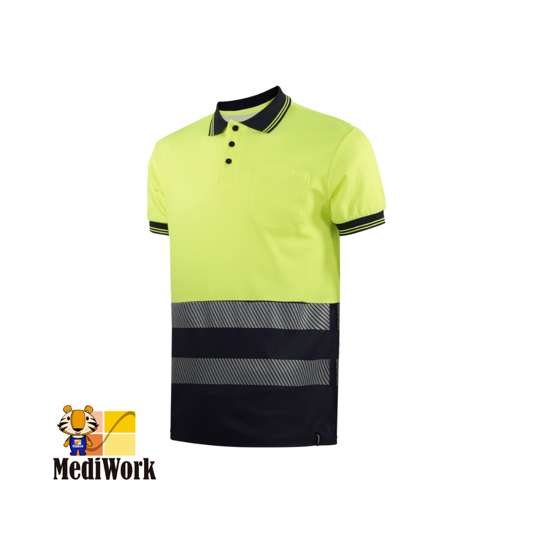 Polo piqué manga corta combinado AV. CON BANDA SEGMENTADA  Ref. WR.2.312S E 11