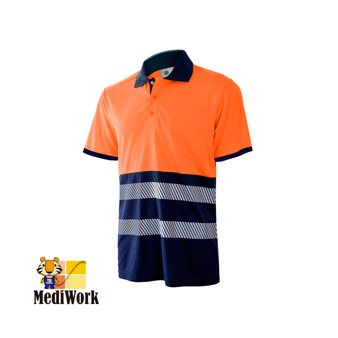 Polo algodón de manga corta - Segmentado combinado 1201AZ 07 (AV)